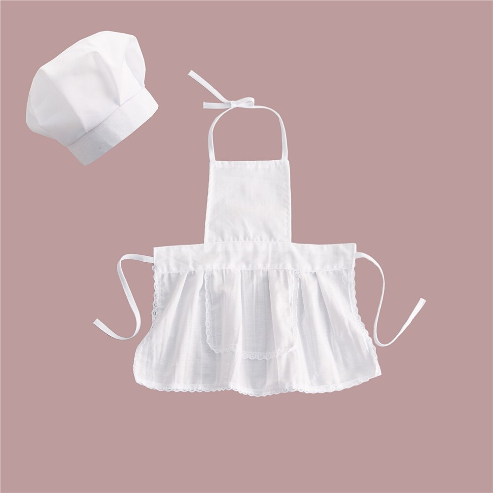 Baby Chef Apron Hat for Kids Costumes Chef Baby Cook Costume Newborn Photography Prop Newborn Hat Apron